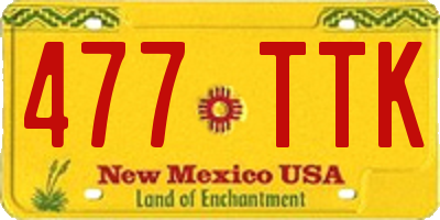 NM license plate 477TTK