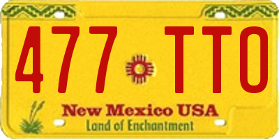NM license plate 477TTO