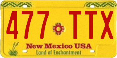 NM license plate 477TTX