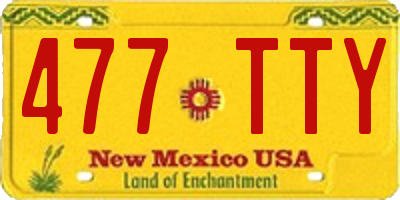 NM license plate 477TTY