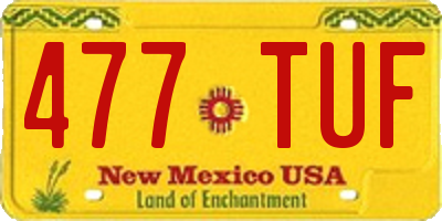 NM license plate 477TUF