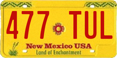 NM license plate 477TUL