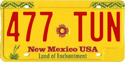 NM license plate 477TUN