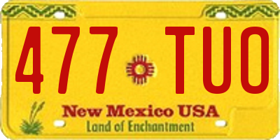 NM license plate 477TUO