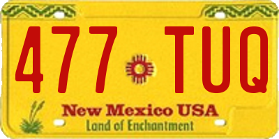 NM license plate 477TUQ