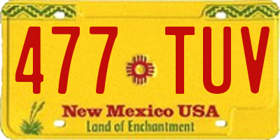 NM license plate 477TUV
