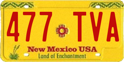 NM license plate 477TVA