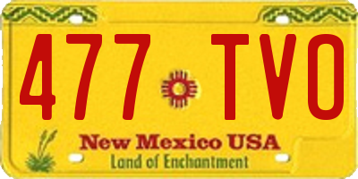 NM license plate 477TVO
