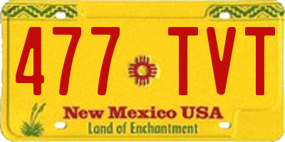 NM license plate 477TVT
