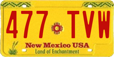 NM license plate 477TVW