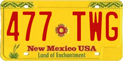 NM license plate 477TWG
