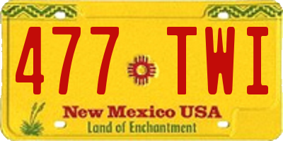 NM license plate 477TWI