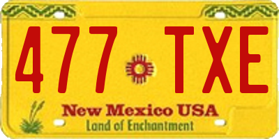 NM license plate 477TXE