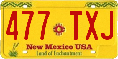 NM license plate 477TXJ