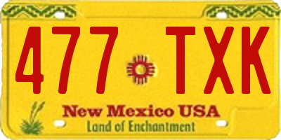 NM license plate 477TXK
