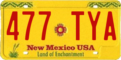 NM license plate 477TYA