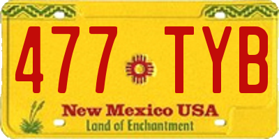 NM license plate 477TYB