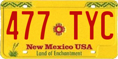 NM license plate 477TYC