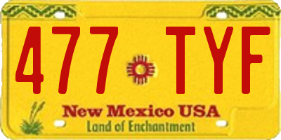 NM license plate 477TYF