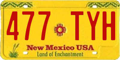 NM license plate 477TYH