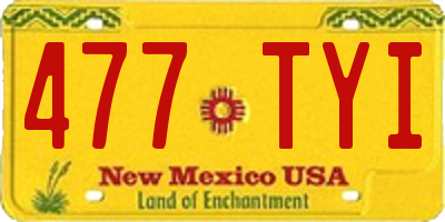 NM license plate 477TYI