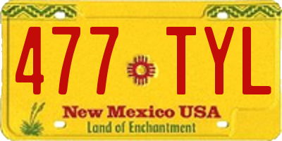 NM license plate 477TYL