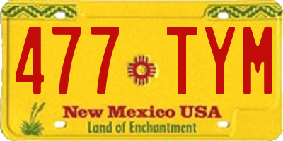 NM license plate 477TYM