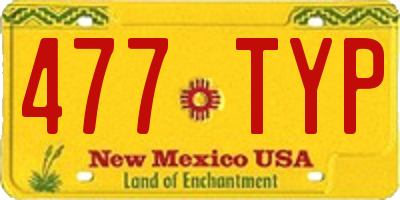 NM license plate 477TYP