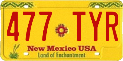 NM license plate 477TYR