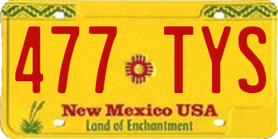 NM license plate 477TYS