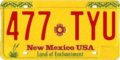 NM license plate 477TYU