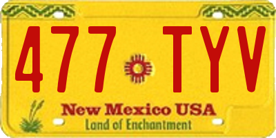 NM license plate 477TYV