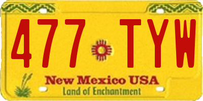 NM license plate 477TYW