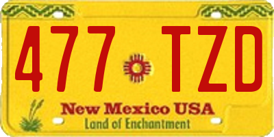 NM license plate 477TZD