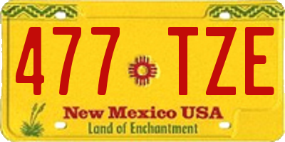 NM license plate 477TZE