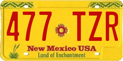 NM license plate 477TZR