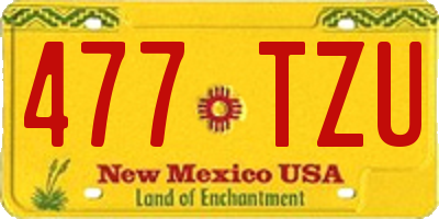 NM license plate 477TZU