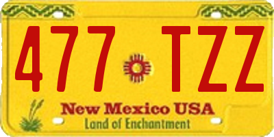 NM license plate 477TZZ