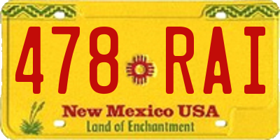 NM license plate 478RAI