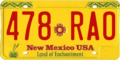 NM license plate 478RAO