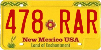 NM license plate 478RAR