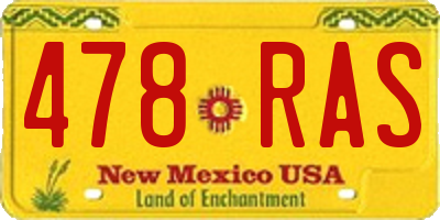 NM license plate 478RAS