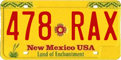 NM license plate 478RAX