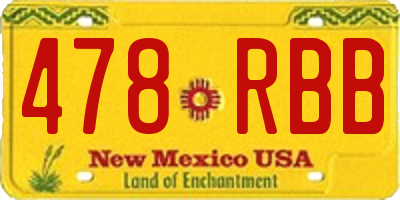 NM license plate 478RBB
