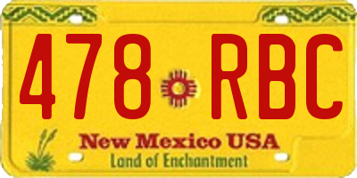 NM license plate 478RBC