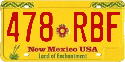 NM license plate 478RBF