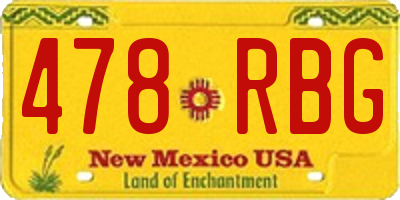 NM license plate 478RBG
