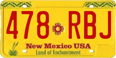 NM license plate 478RBJ