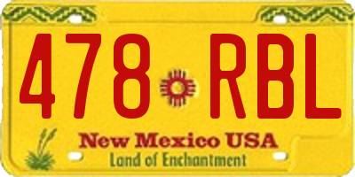 NM license plate 478RBL