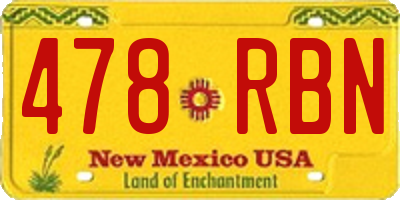 NM license plate 478RBN